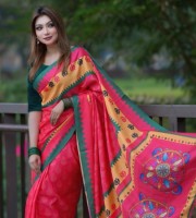 701 সামুসিল্ক শাড়ী ব্লাউজ পিস সহ